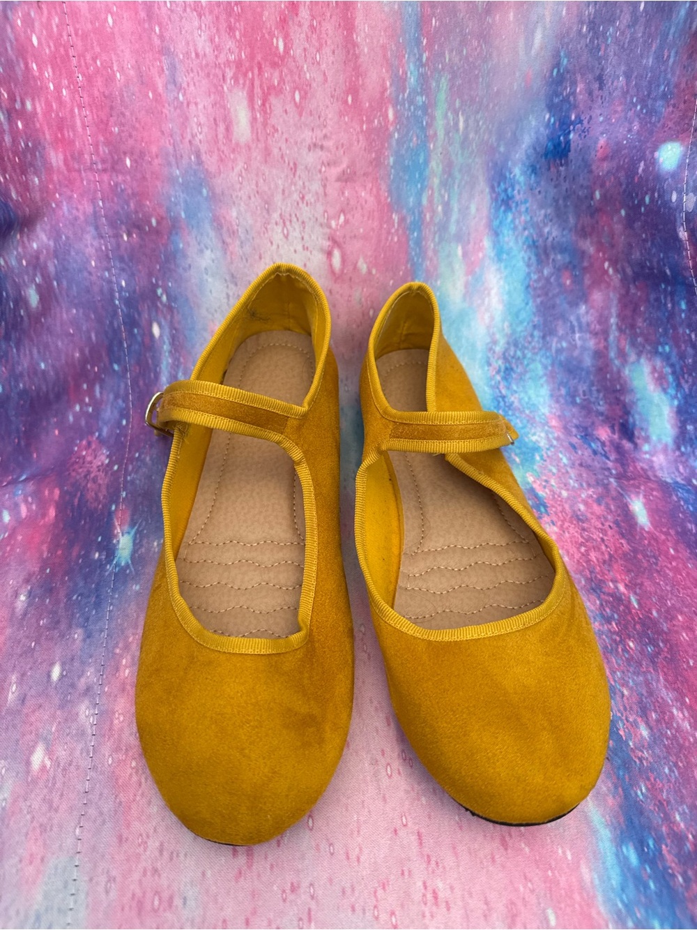 Ollio Mustard Yellow Slip-On Mary Jane